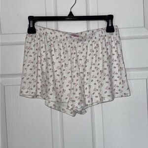 Floral Print White Shorts